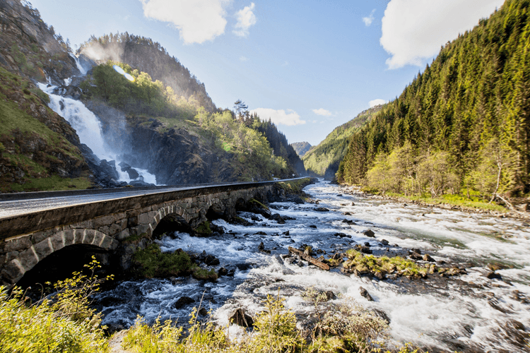 Latefossen Waterfall, Norway