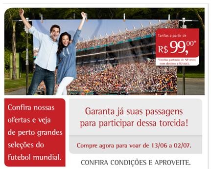 Anúncio da companhia destaca que TAM oferece assentos em voos