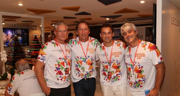 Ao centro, Janyck Daudet, do Club Med, e Patrick Mendes, CEO da AccorHotels América do Sul
