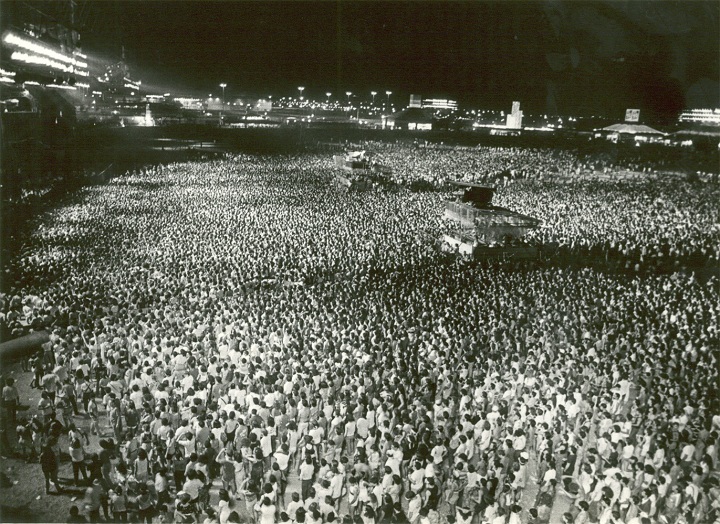 Cidade do Rock tomada pelo público na primeira edição do festival, em 1985