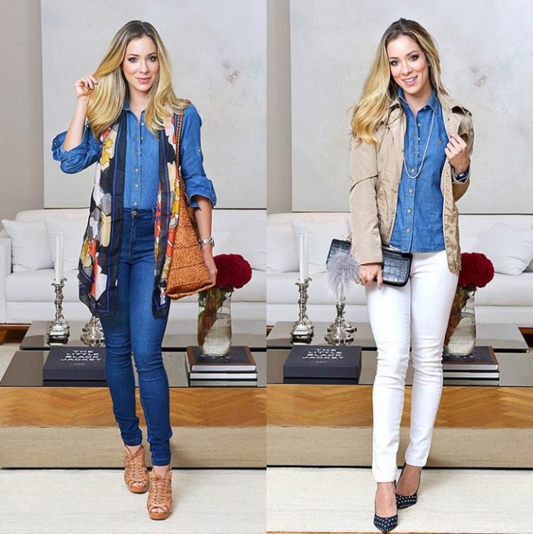 A top blogger Helena Lunardelli se rendeu ao charme despojado e atitude moderninha do #JeansDudalina parar compor dois looks cosmopolitas. 