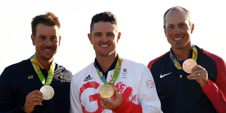 Henrik Stenson - prata, Justin Rose - ouro e Matt Kuchar - bronze