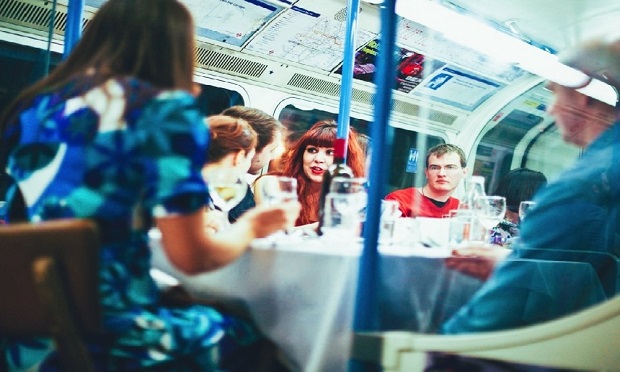 Luxury Dining Experience on a London Tube Carriage 2