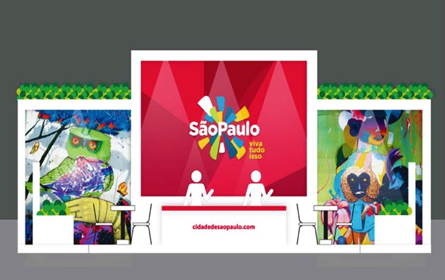 Perspectiva do estande da cidade de São Paulo na Abav 2013.