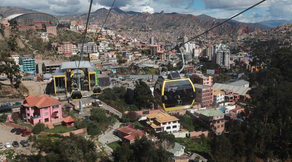 Presidente do Equador fotografa passeio no Teleférico de Laz Paz (Foto Flick Presidencia de la República)