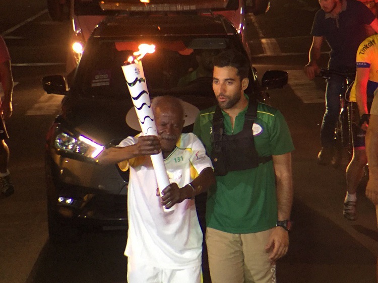 Seu Paulino, esbanjou disposição e alegria. Foto: Rio 2016