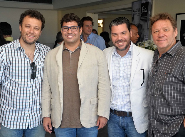 Encontro dos chefs Thomas Troisgros, Felipe Bronze, Pedro de Artagao e Claude Troisgros durante o brunch de lançamento do Sirha Brasil. Foto: Ari Kaye