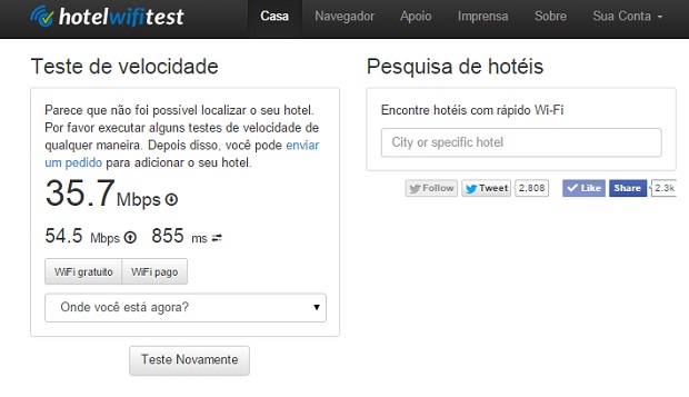 hotelwifitest.com Foto: Reprodução/Embarque na Viagem