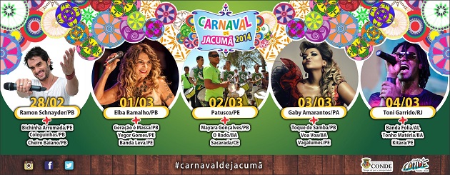 programação carnaval de jacumã 2014